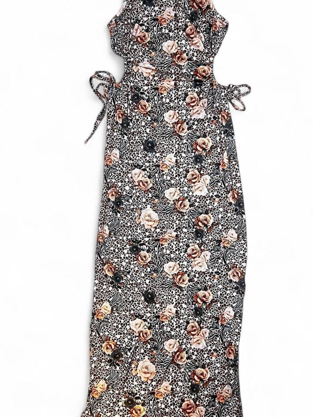 Floral Black & Cream Maxi Dress